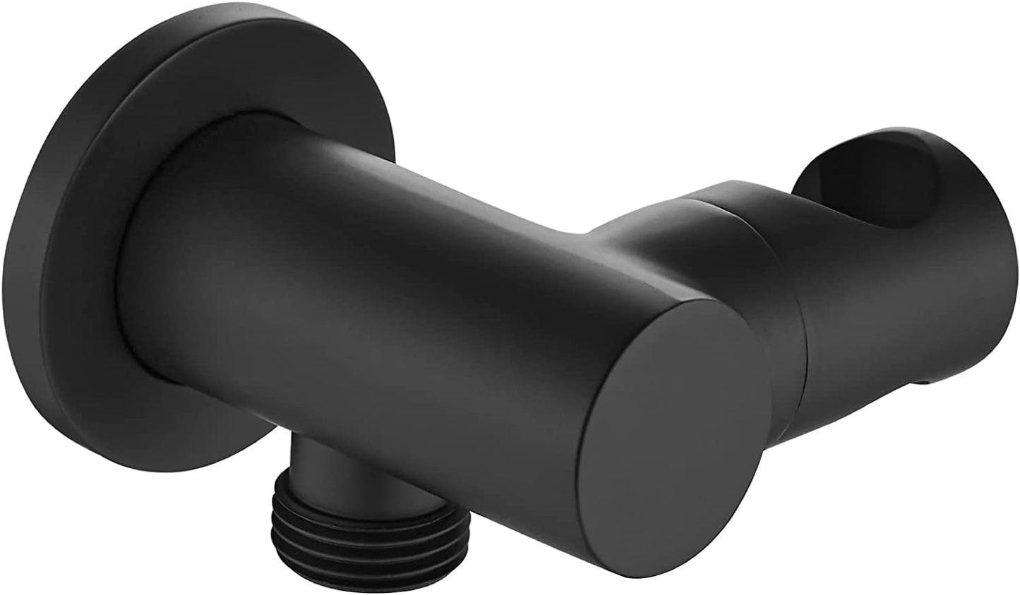 Cinwiny Showerhead Bracket Adjustable Wall Mounted Handheld Shower Spray Holder Brass Shower Hose Connector Wall Union Water Outlet with Flange