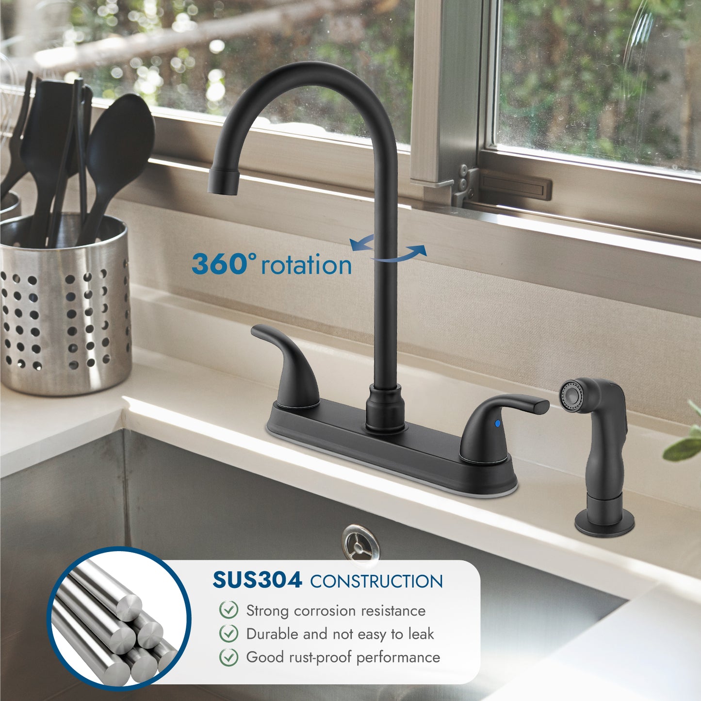 Cinwiny Kitchen Faucet With Pull Out