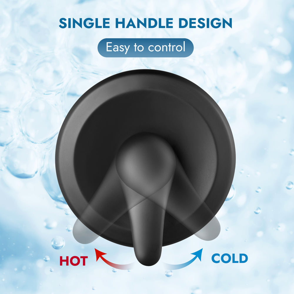 Shower Faucet with Pressure Balancing Rough-in Valve Shower System Wall Mount 6” 5-spray Shower Head One Lever Single Function Bathroom Shower Trim Kit