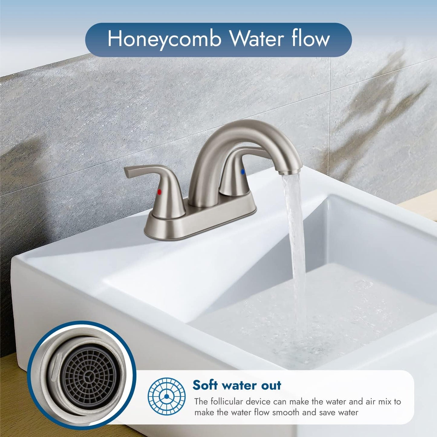 
                  
                    Cinwiny 4 Inch Centerset Bathroom Faucet Deck Mounted Double Handles SUS304 Vanity Faucet Mixer Tap with Pop up Drain Stopper
                  
                