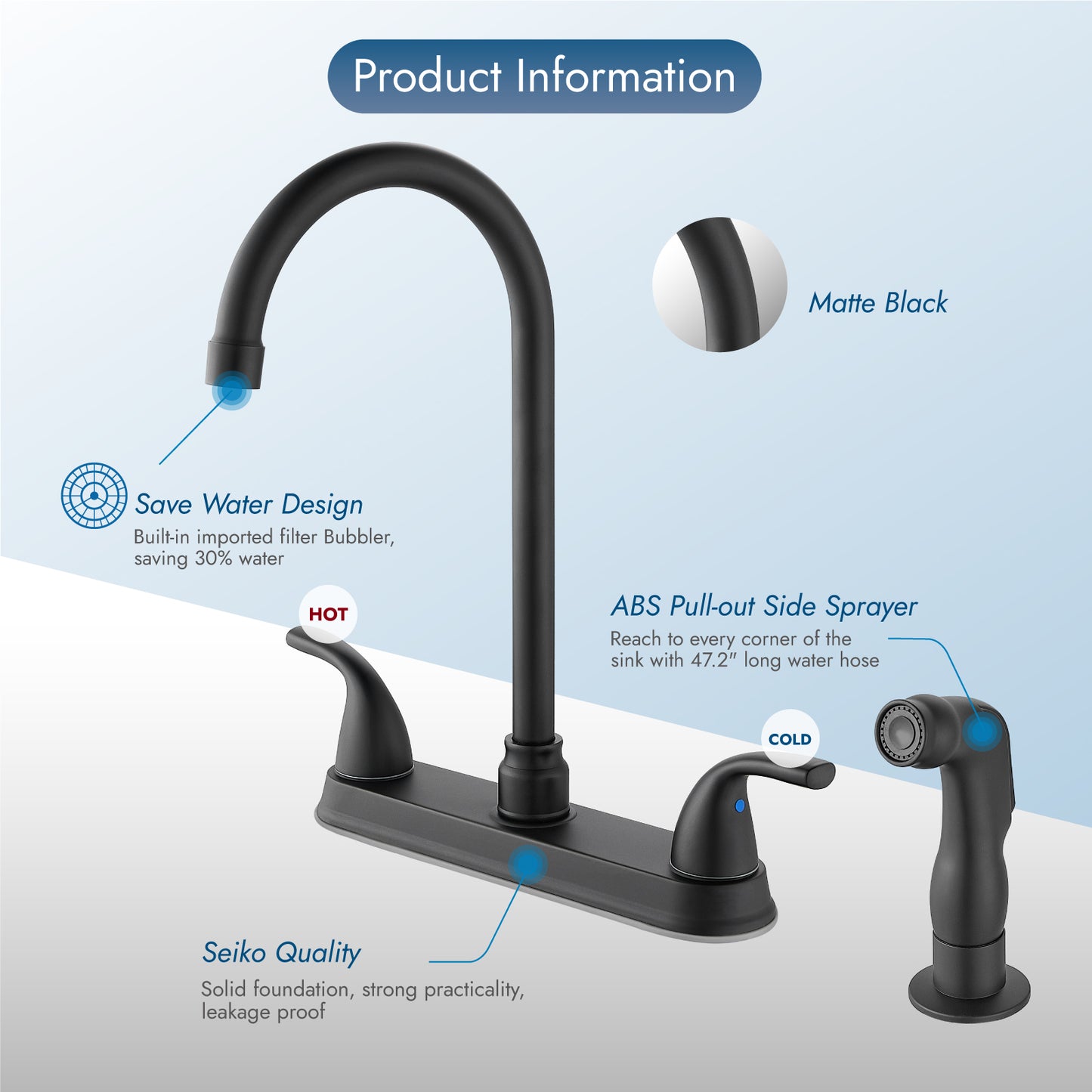 Cinwiny Kitchen Faucet With Pull Out