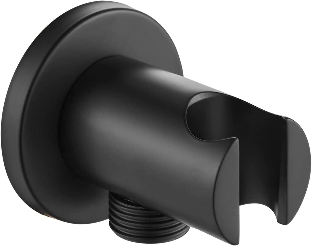 Cinwiny Brass Hand Held Sprayer Bracket Wall Mounted Shower Head Round Holder Shower Hose Connector Wall Union Water Outlet with with Flange