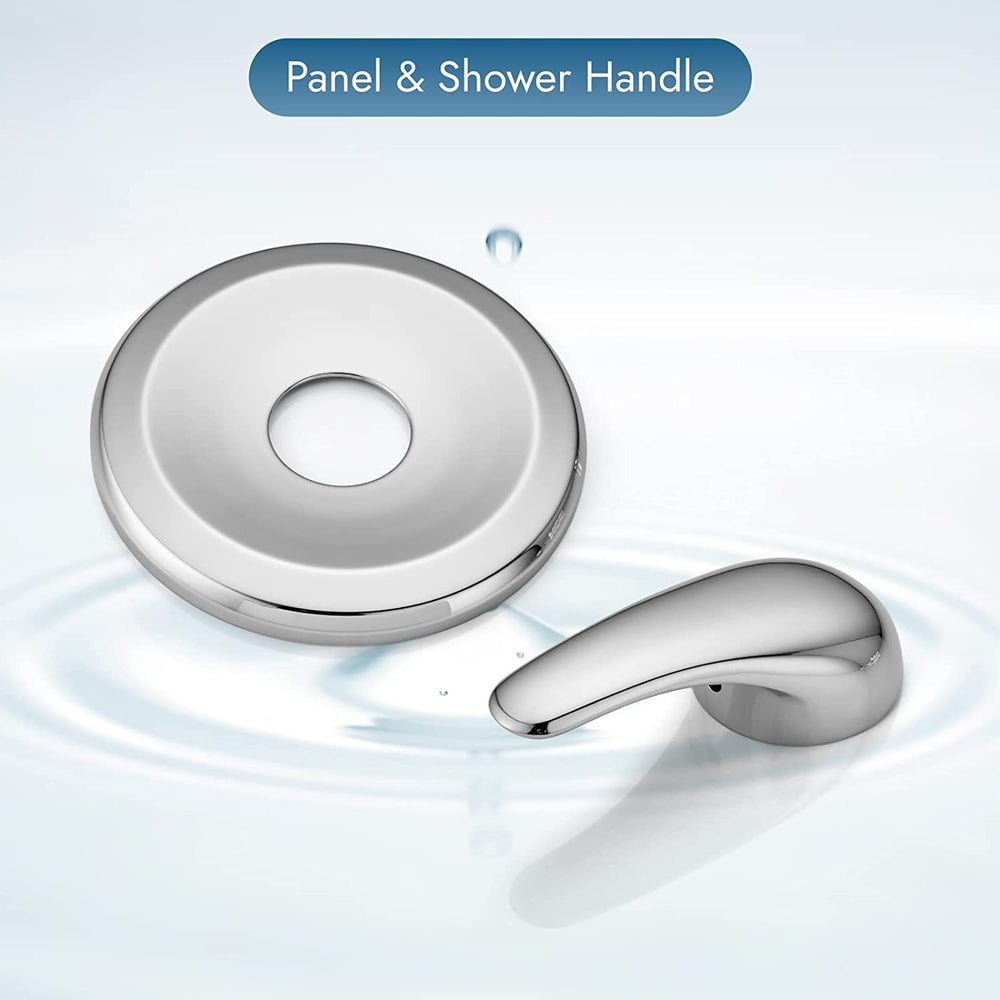 Cinwiny Single Function Shower Handle Valve Trim Kit with Cartridge Pressure Balancing Shower Valves Wall Mount Brass Rough-In Valve Single Handle Shower Valve Mixer