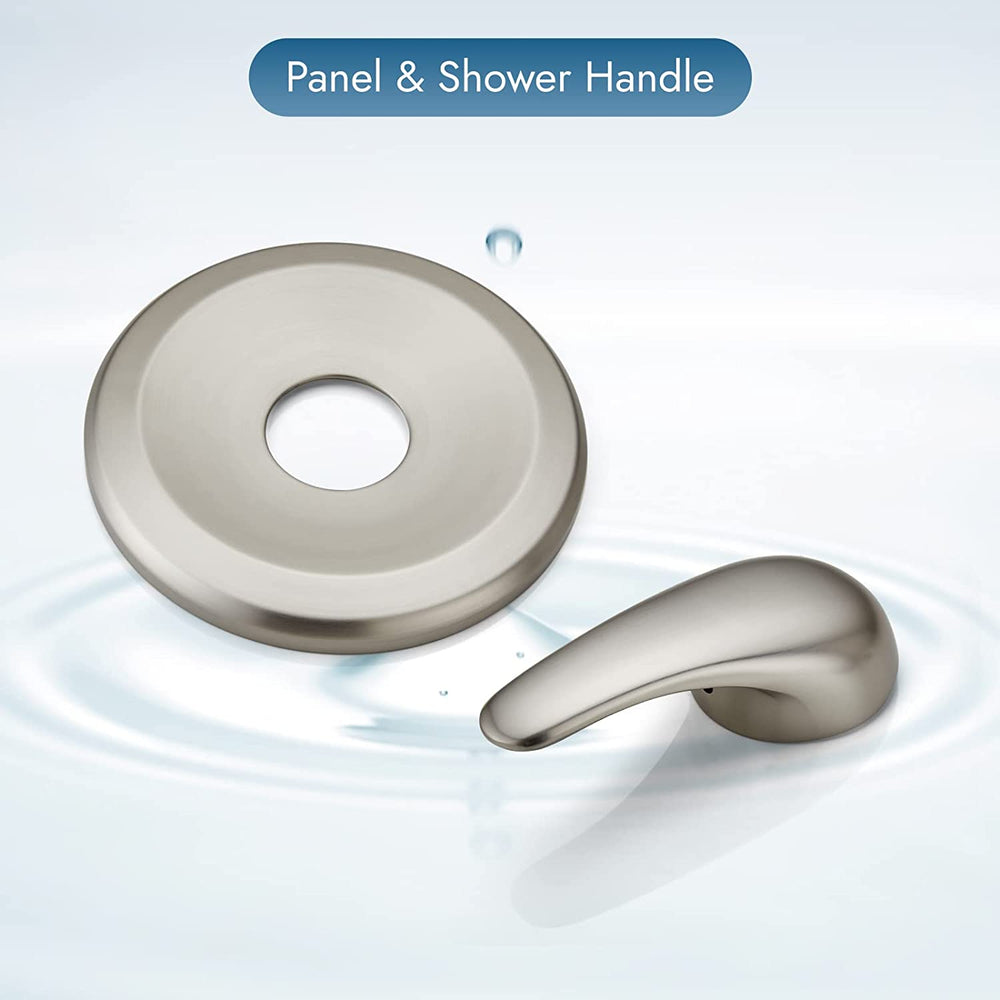 Cinwiny Single Function Shower Handle Valve Trim Kit with Cartridge Pressure Balancing Shower Valves Wall Mount Brass Rough-In Valve Single Handle Shower Valve Mixer
