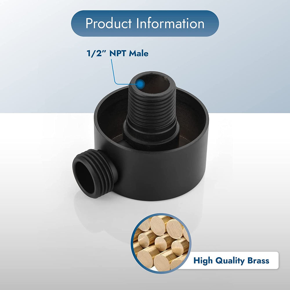 
                  
                    Cinwiny Round Wall Supply Elbow,  NPT1/2" Handheld Shower Wall Mount Water Union Outlet Elbow with G1/2”Shower Hose Connector for Hand Shower,Solid Brass
                  
                