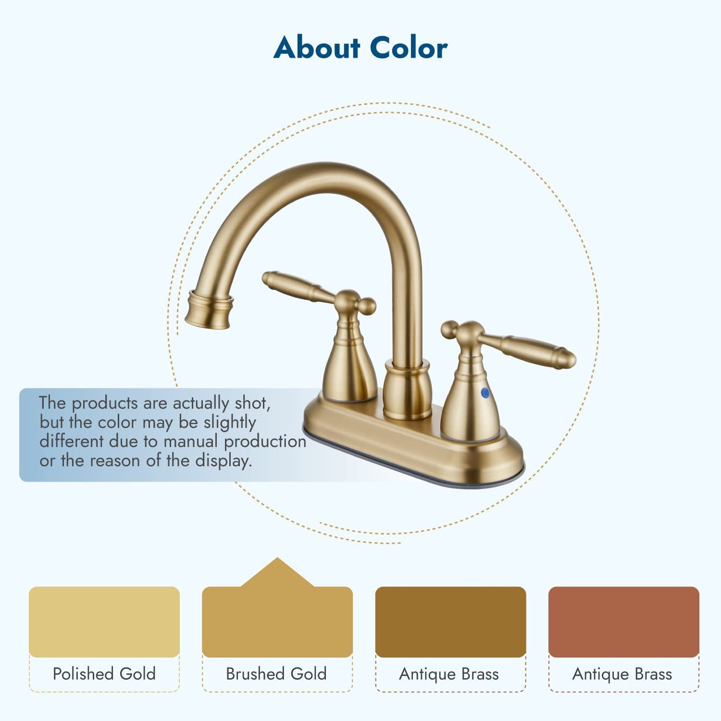 WOWOW Brushed Nickel 4-in Centerset 2-handle Bathroom Sink Faucet With...