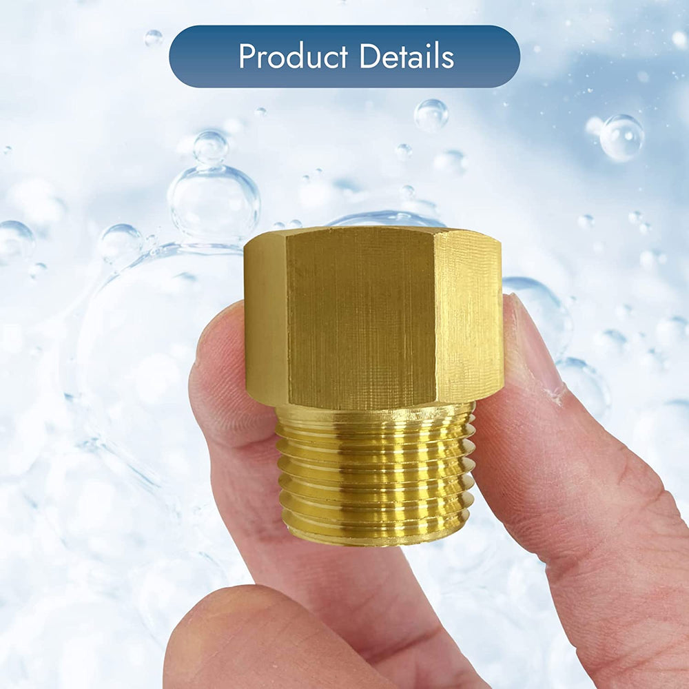 Cinwiny G 1/2 Inch Female to NPT 1/2 Inch Male Thread Adapter Pipe Fitting Converter ‎Coupling Connector,Brass Adapter 1/2 Inch, 2 Pack