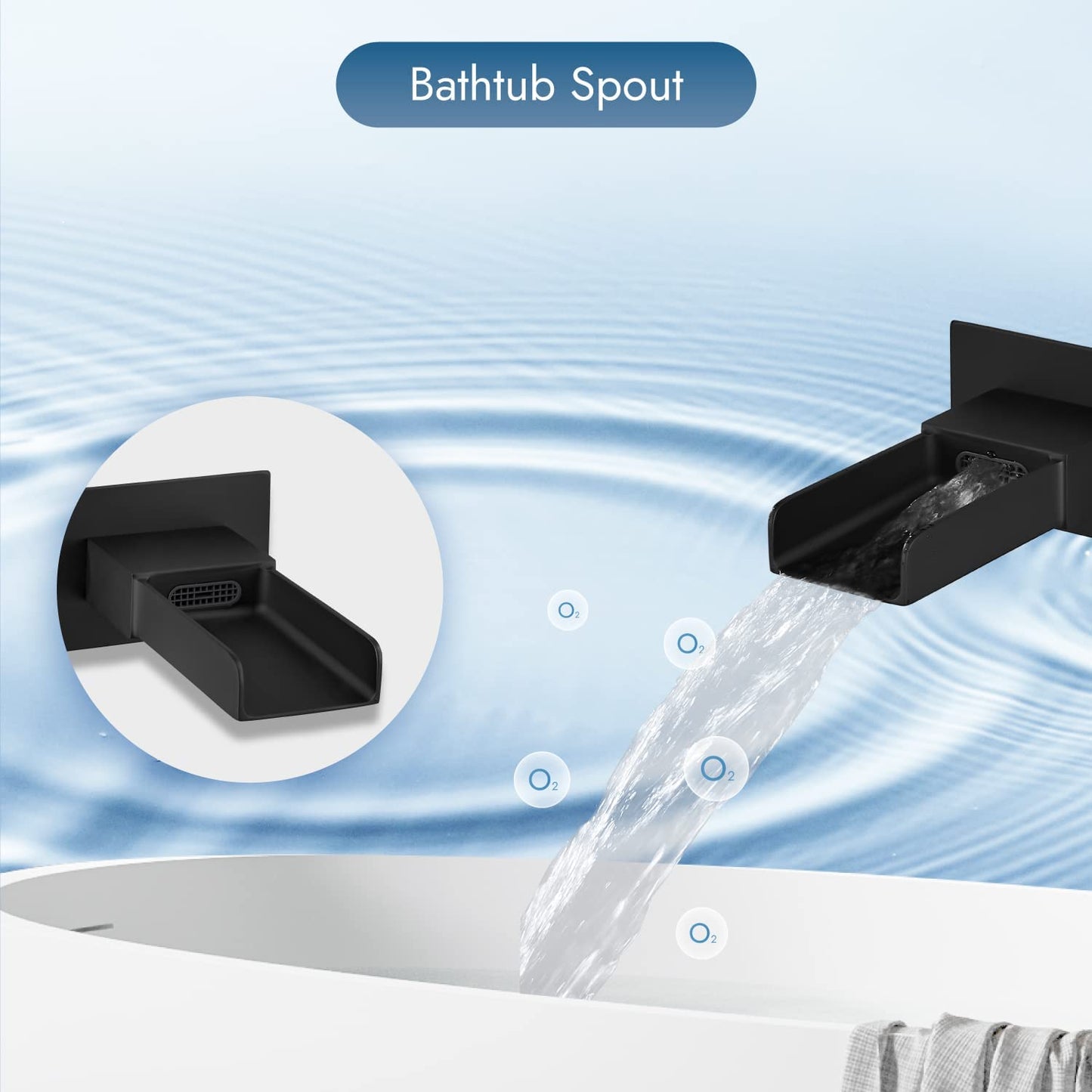 Luxury Wall Mount Waterfall and Rainfall Shower Head Set with Hand Shower