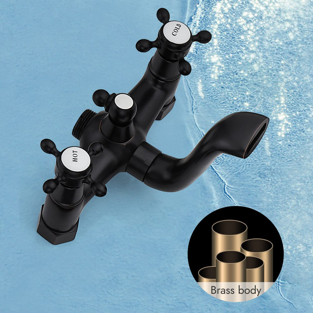 
                  
                    Floor Mounted Bathtub Freestanding Faucet Tub Filler With Handheld Shower Spray Double Cross Knobs Telephone Shape High Flow Bathroom Mixing Tap
                  
                