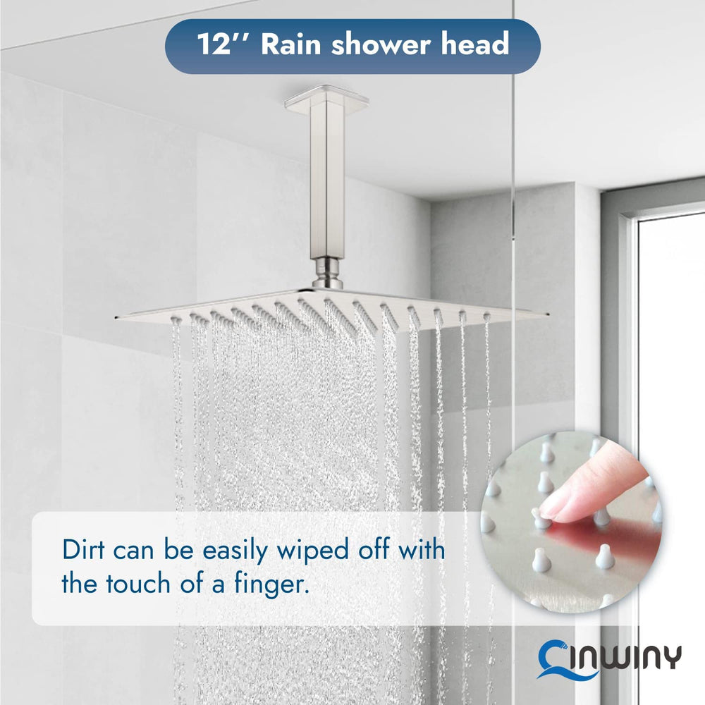 【SISANDI】 MIES BRAZILIAN rain shower Syncro-Rain Stainless steel shower head, 2 sprays control knob